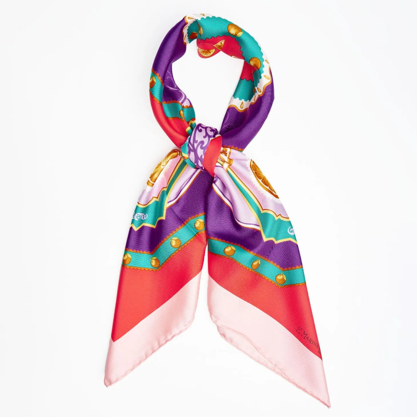 Pink Silk Scarf 90 - Orange Vibes