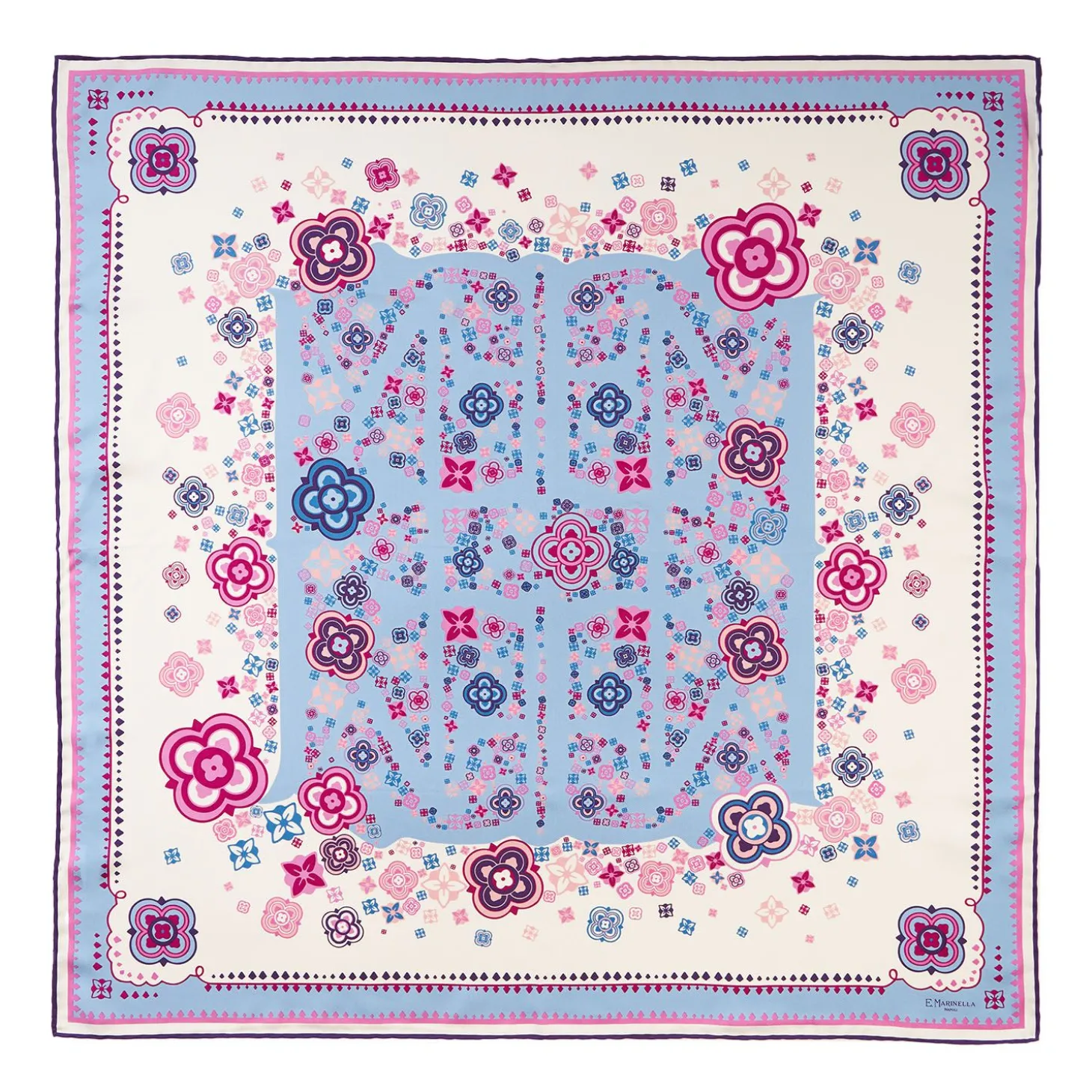 Pink Silk Scarf 90 - World Of Archivio Flowers 1961