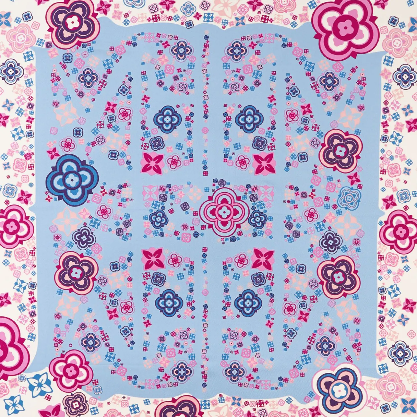 Pink Silk Scarf 90 - World Of Archivio Flowers 1961