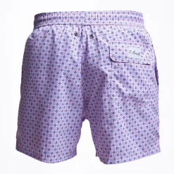 Pink Swim Short - Small Flower Pattern