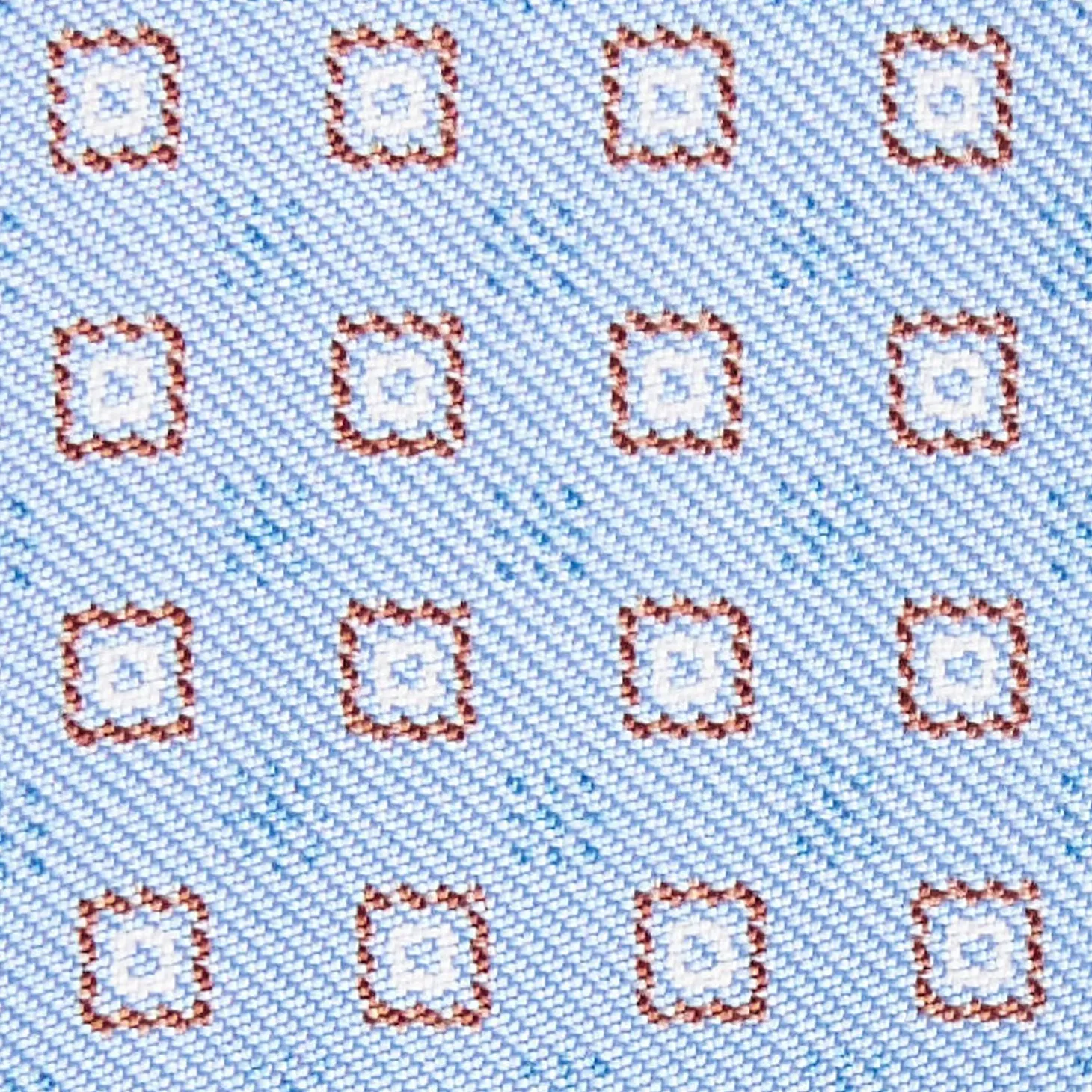 Poeder Blue Silk Bowtie To Self-Tie - Small Geometric Pattern