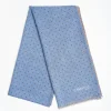 Powder Blue And Brown Double Patterned Wool And Silk Scarf