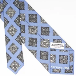 Powder Blue Archivio Collection Silk Tie 1988-03
