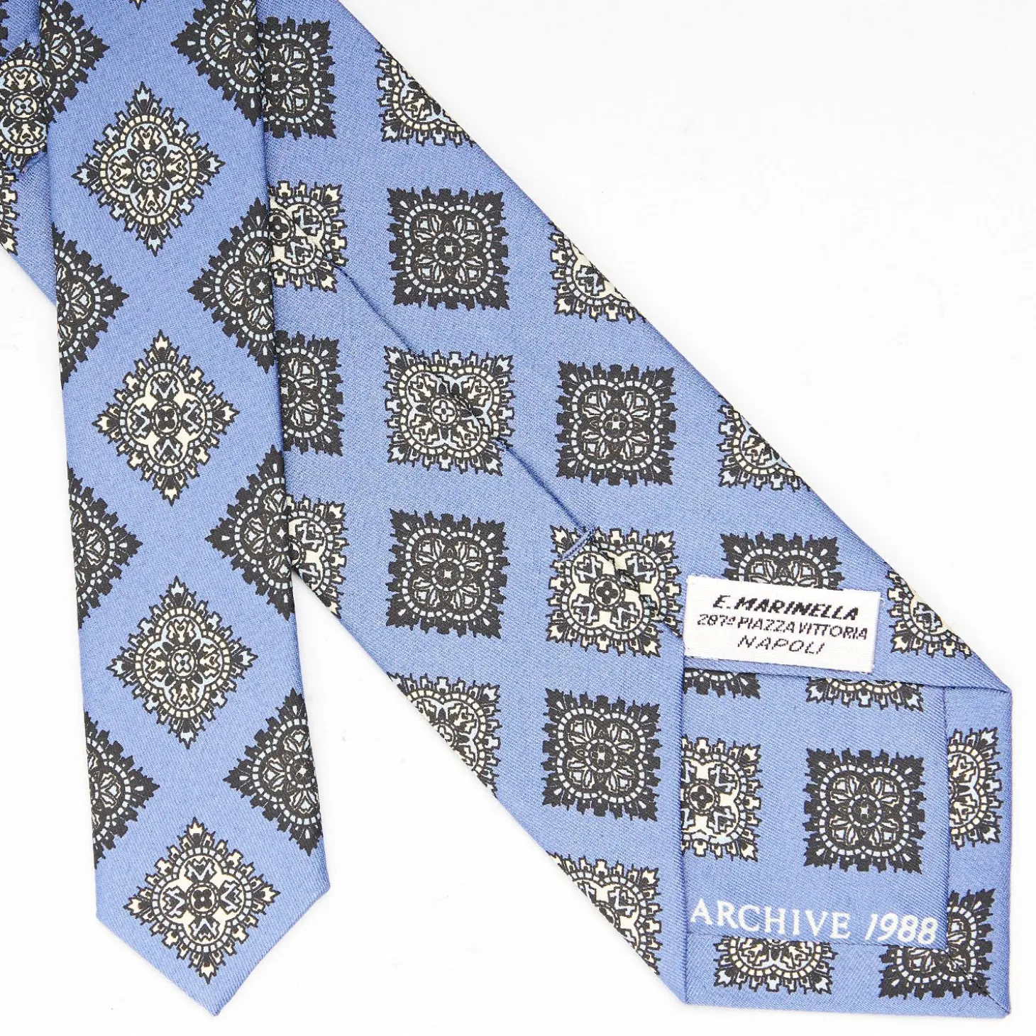 Powder Blue Archivio Collection Silk Tie 1988-03