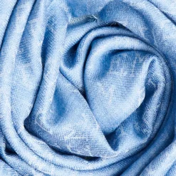 Powder Blue Em Logo Scarf In Wool And Cashmere