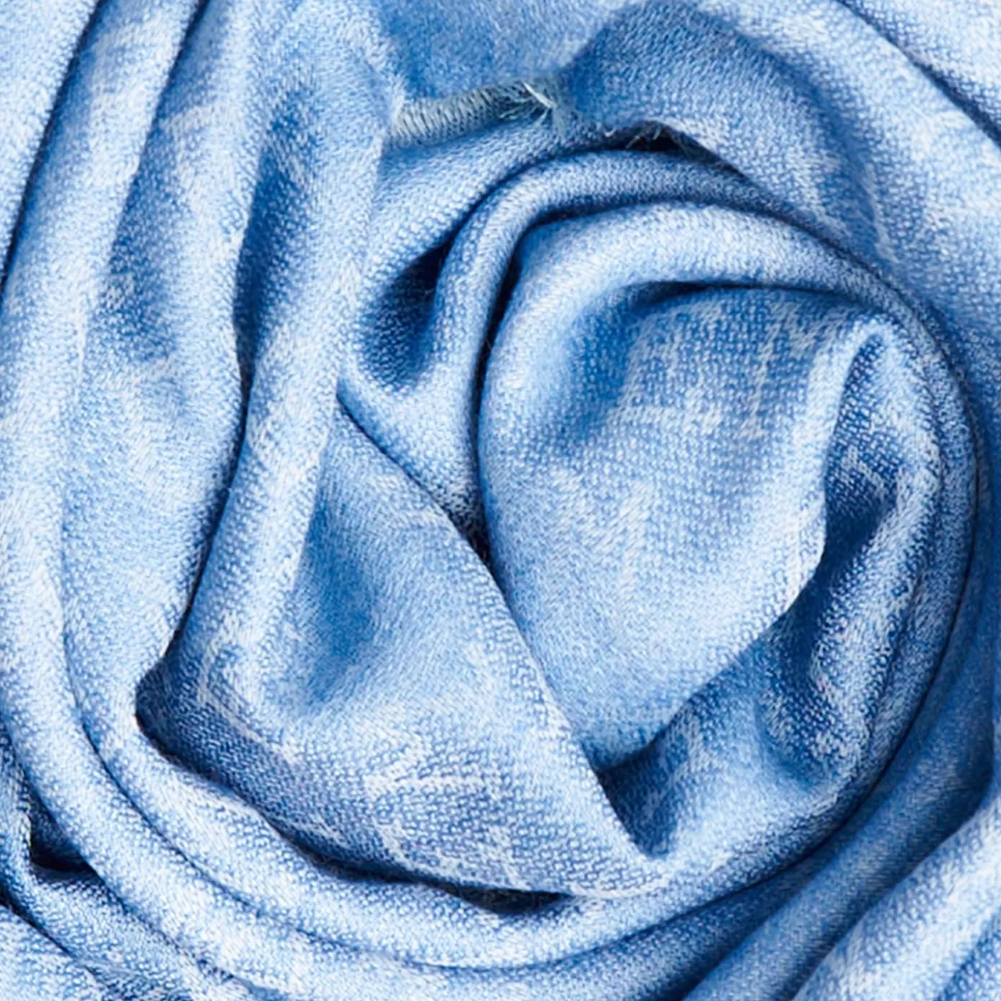 Powder Blue Em Logo Scarf In Wool And Cashmere