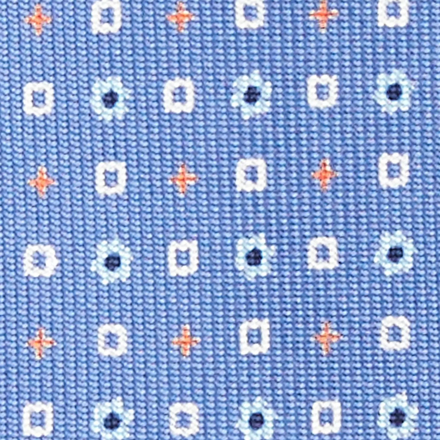 Powder Blue 5 Fold Sartorial Silk Tie - Small Flower Pattern
