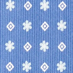 Powder Blue 5 Fold Sartorial Silk Tie - Small Flower Pattern