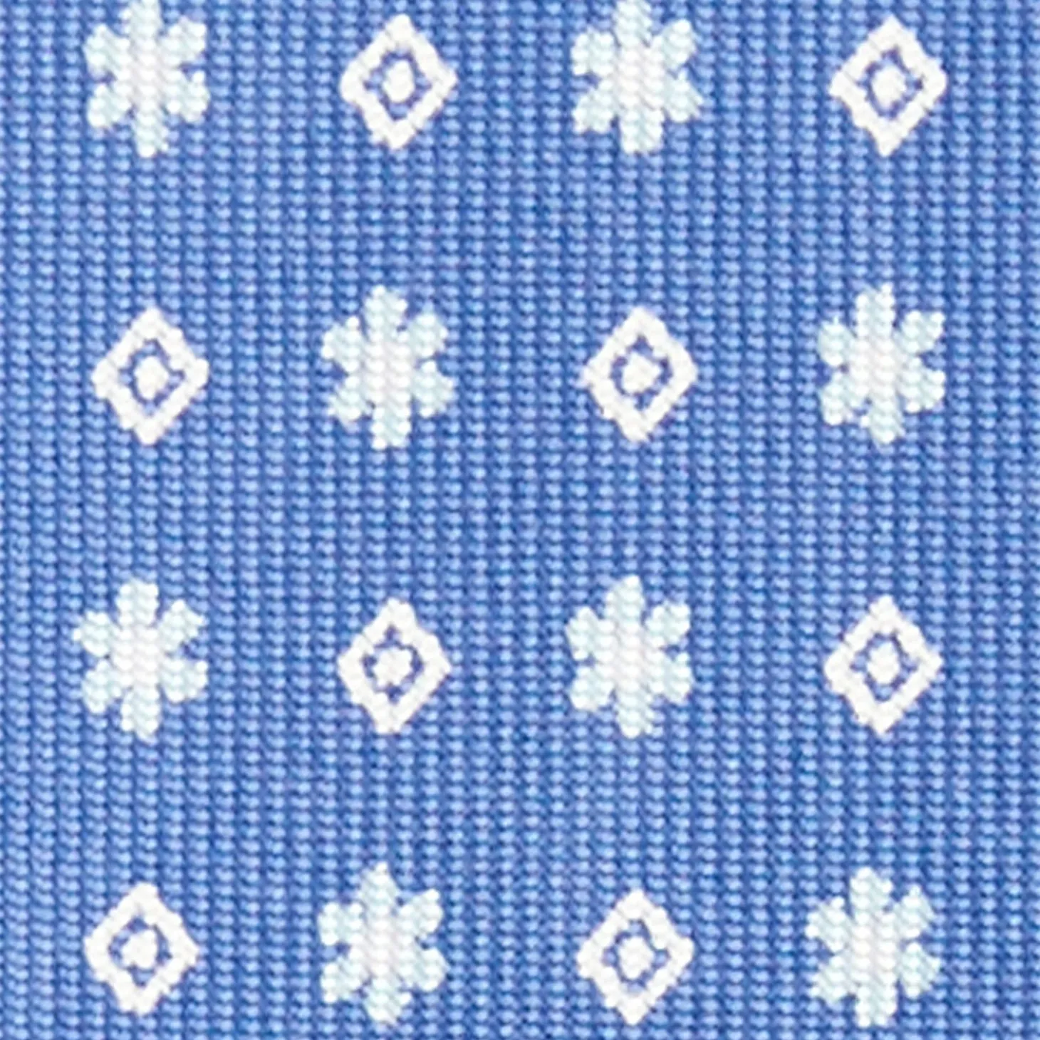 Powder Blue 5 Fold Sartorial Silk Tie - Small Flower Pattern