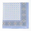 Powder Blue Hand-Printed Silk Pocket Square - Large Pattern