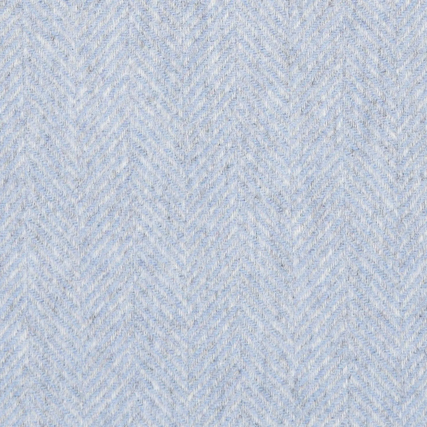 Powder Blue Pure Cashmere Fringed Scarf