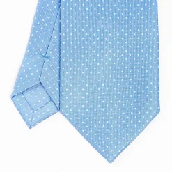 Powder Blue Sartorial Classic Silk Tie Polka Dot Pattern