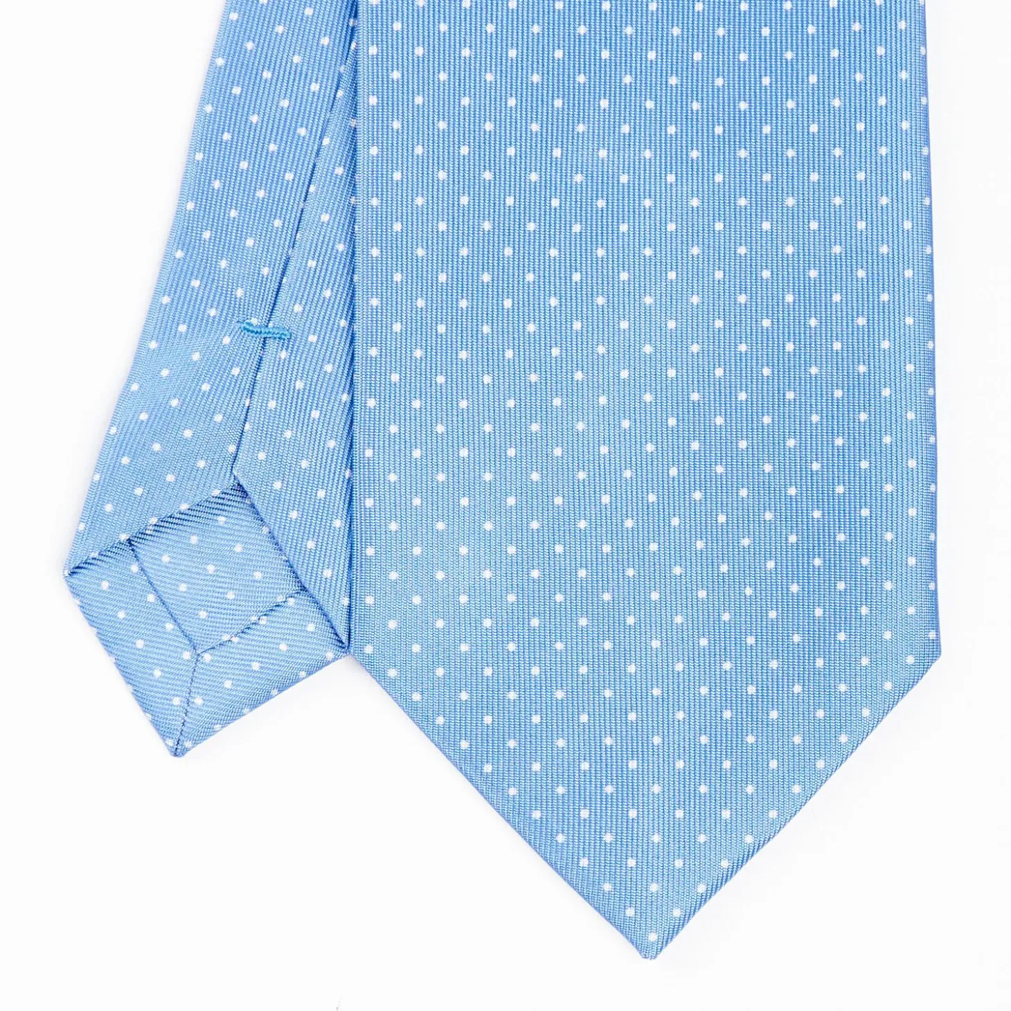 Powder Blue Sartorial Classic Silk Tie Polka Dot Pattern