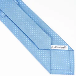Powder Blue Sartorial Classic Silk Tie Polka Dot Pattern