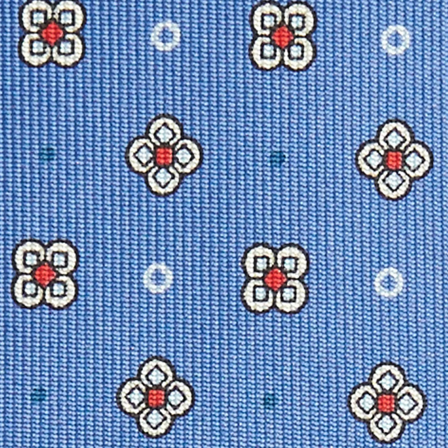 Powder Blue Sartorial Classic Silk Tie Large Flower Pattern
