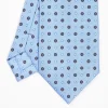 Powder Blue Sartorial Classic Silk Tie - Small Flower Pattern