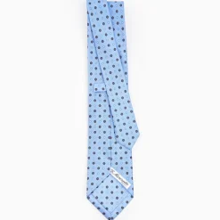 Powder Blue Sartorial Classic Silk Tie - Small Flower Pattern