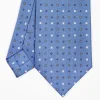 Powder Blue Sartorial Classic Silk Tie - Small Flower Pattern