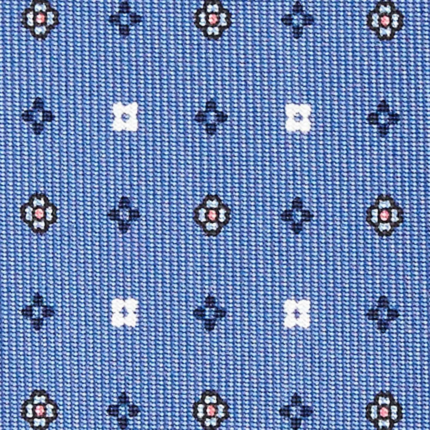 Powder Blue Sartorial Classic Silk Tie - Small Flower Pattern