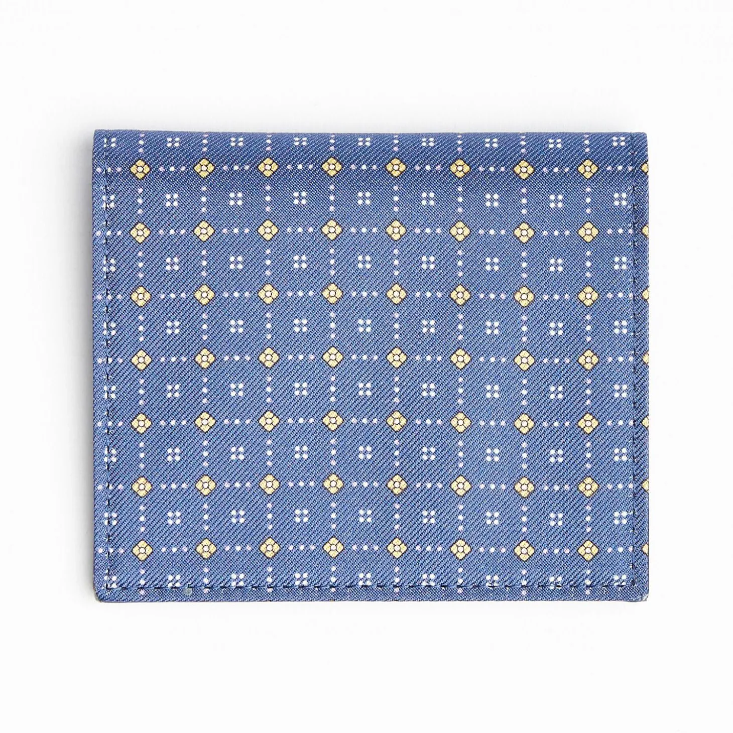 Powder Blue Small Wallet In Silk And Leather