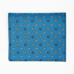 Powder Blue Small Wallet In Silk And Leather