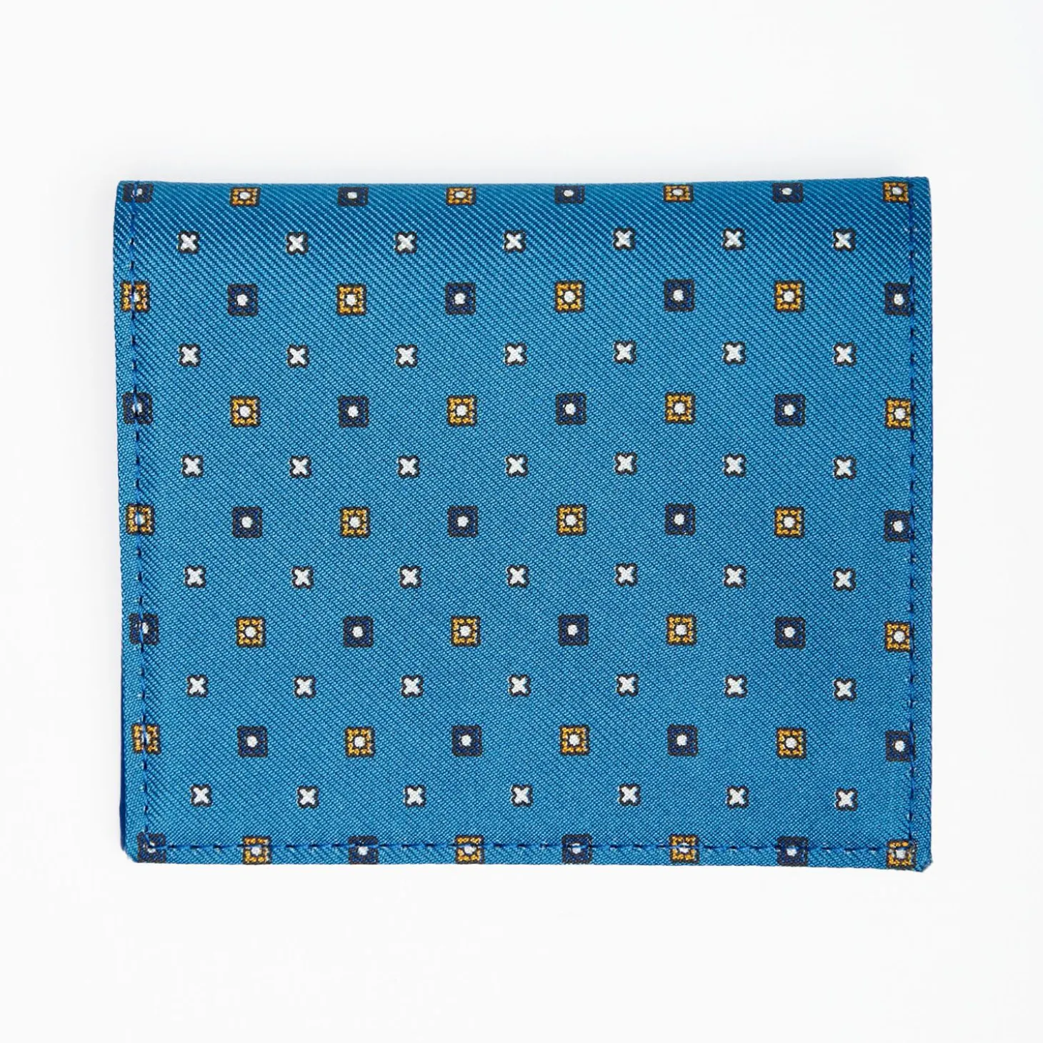 Powder Blue Small Wallet In Silk And Leather