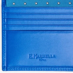 Powder Blue Small Wallet In Silk And Leather
