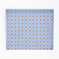 Powder Blue Small Wallet In Silk And Leather