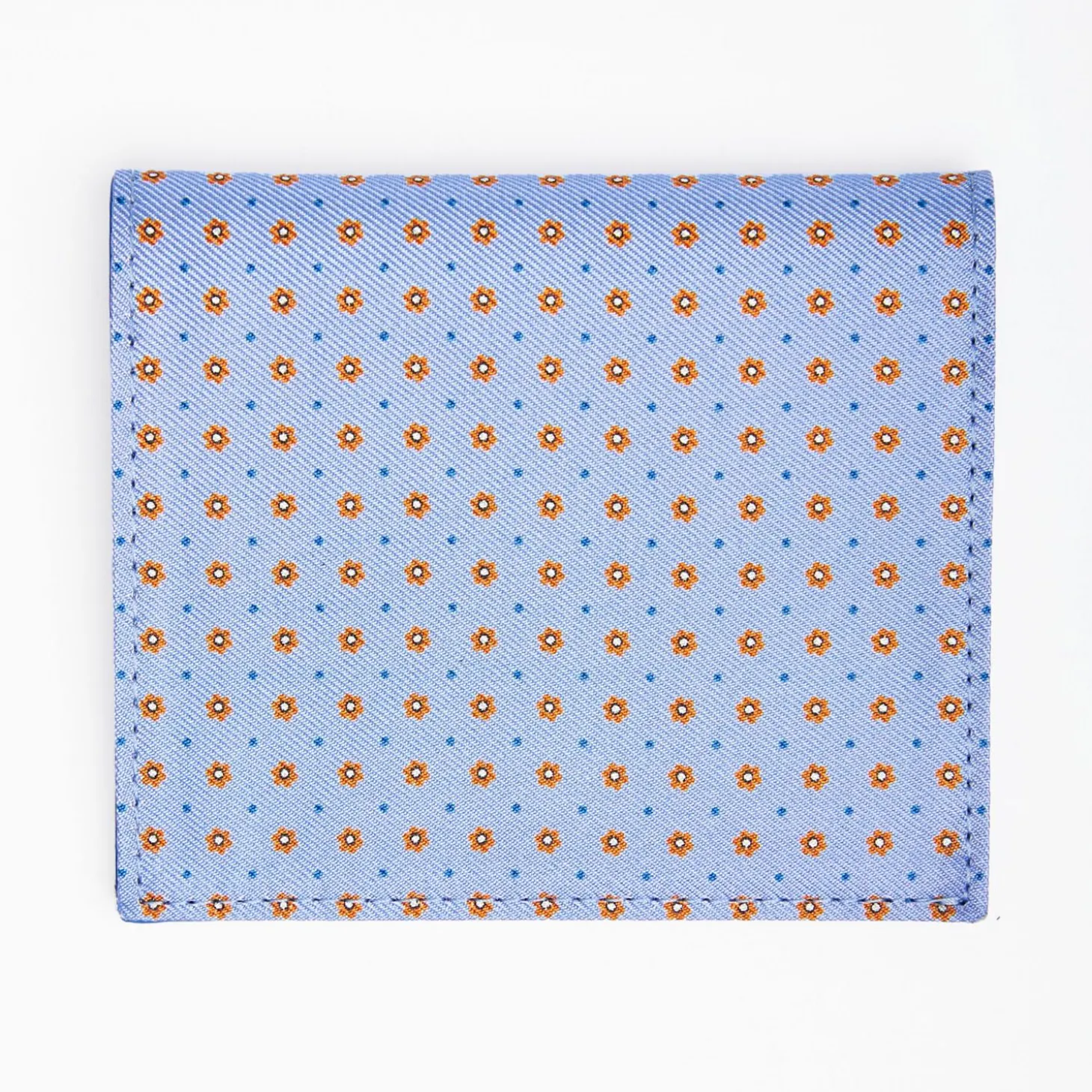 Powder Blue Small Wallet In Silk And Leather