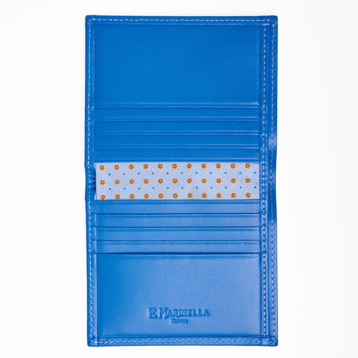 Powder Blue Small Wallet In Silk And Leather