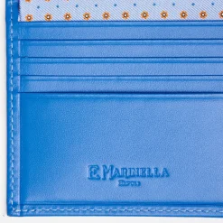 Powder Blue Small Wallet In Silk And Leather