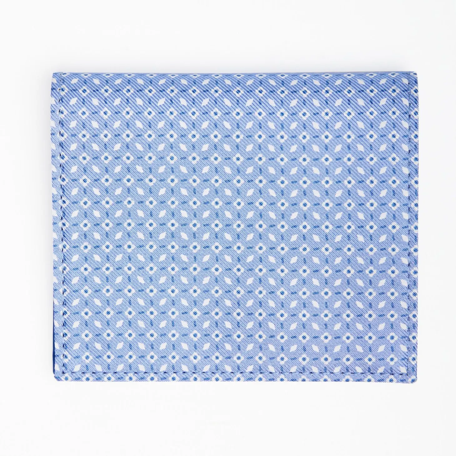Powder Blue Small Wallet In Silk And Leather