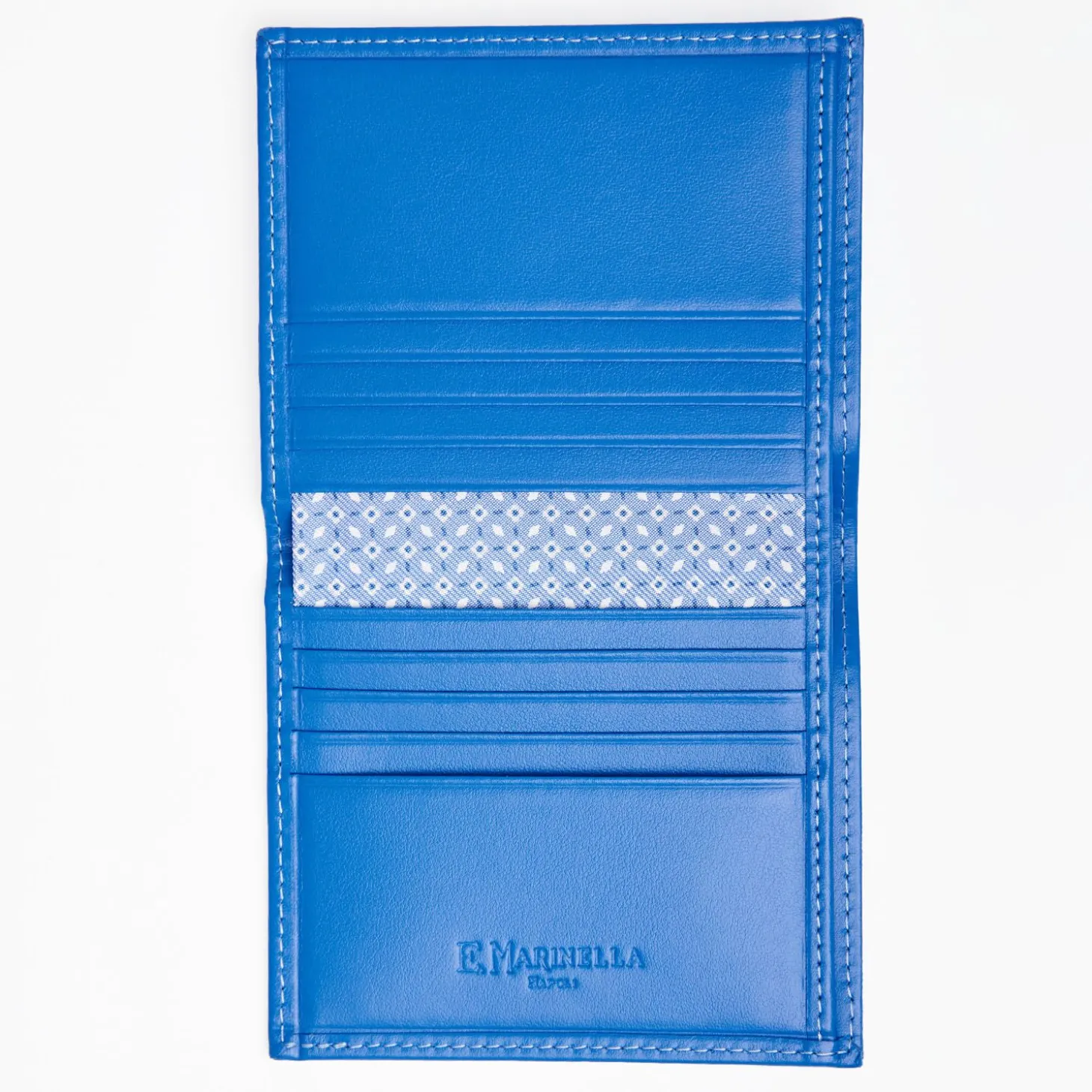 Powder Blue Small Wallet In Silk And Leather