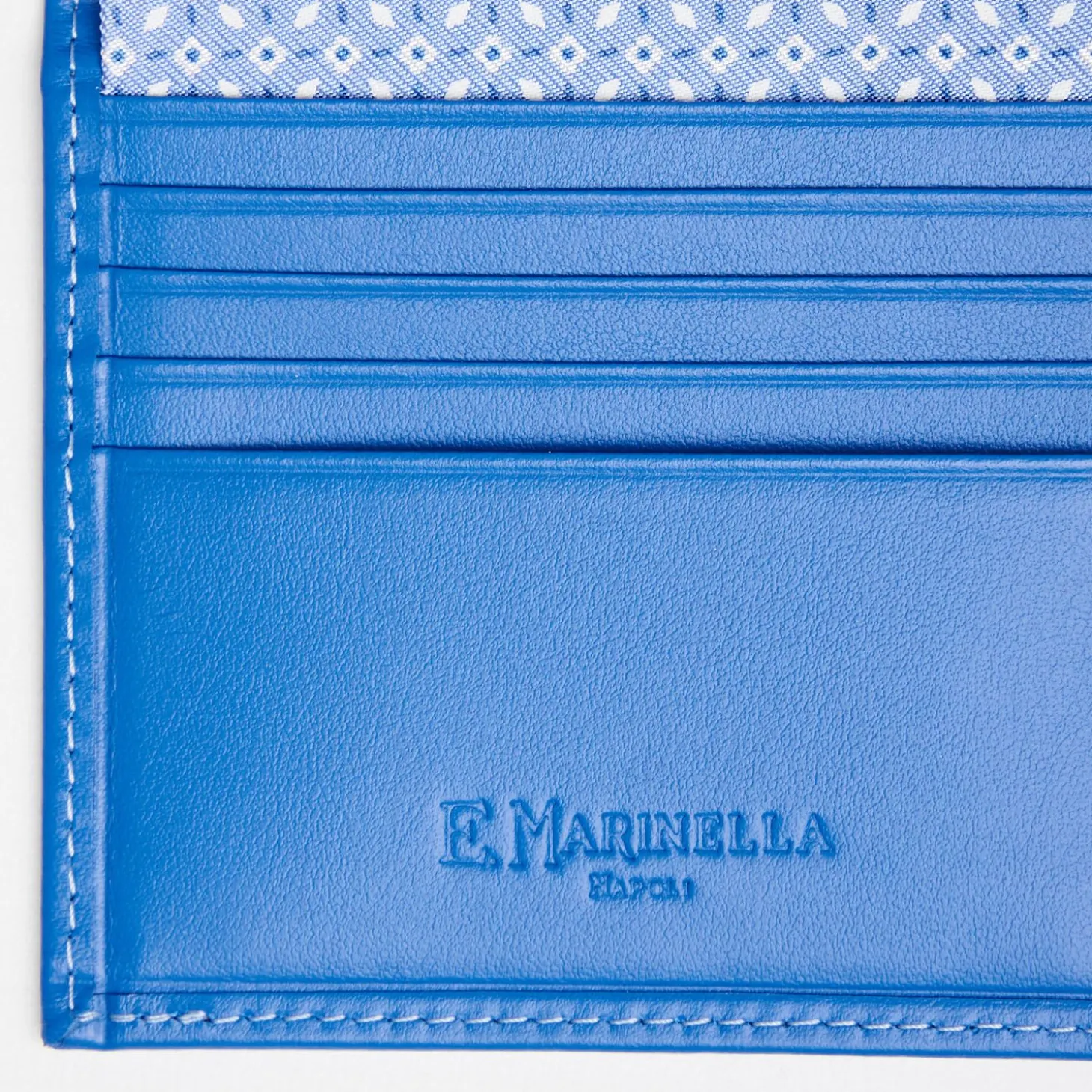 Powder Blue Small Wallet In Silk And Leather