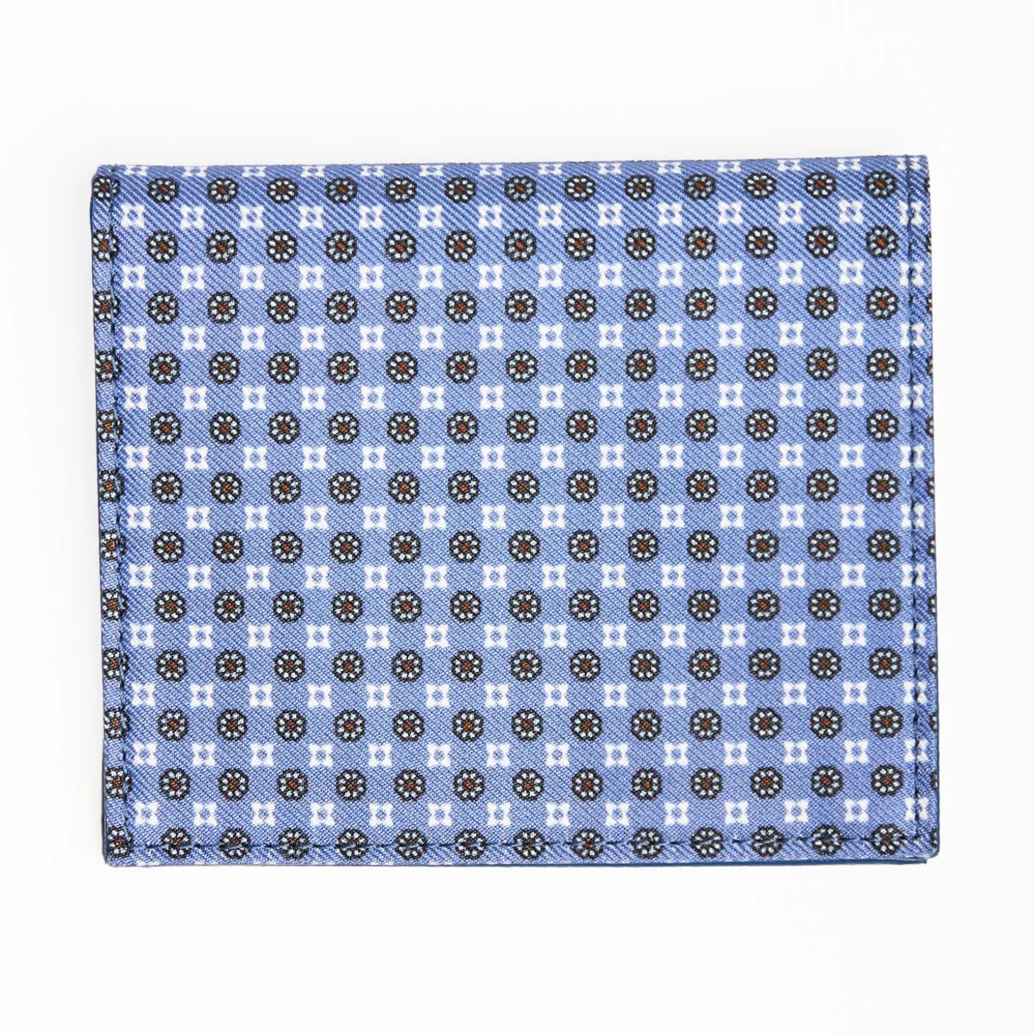 Powder Blue Small Wallet In Silk And Leather