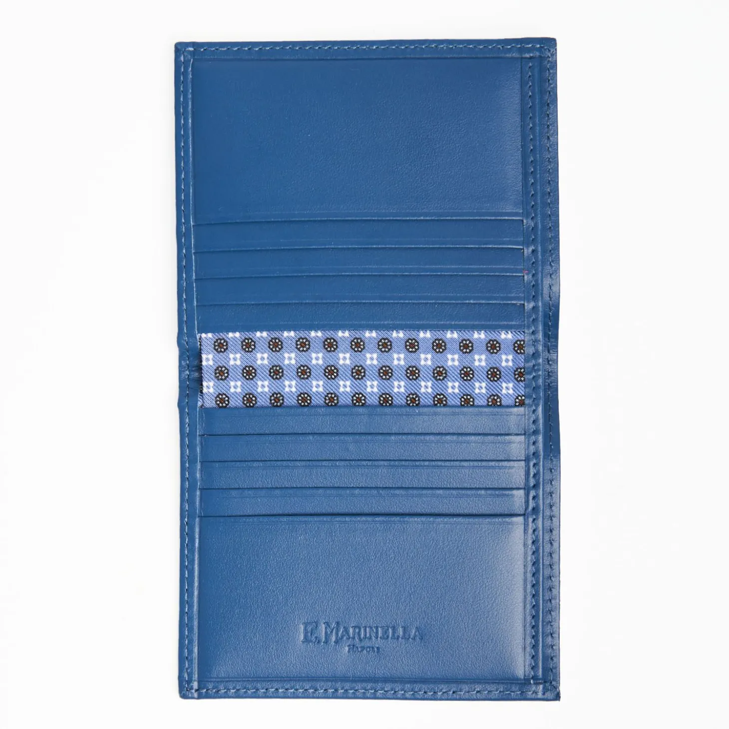 Powder Blue Small Wallet In Silk And Leather