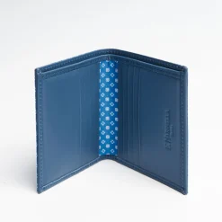 Powder Blue Small Wallet In Silk And Leather