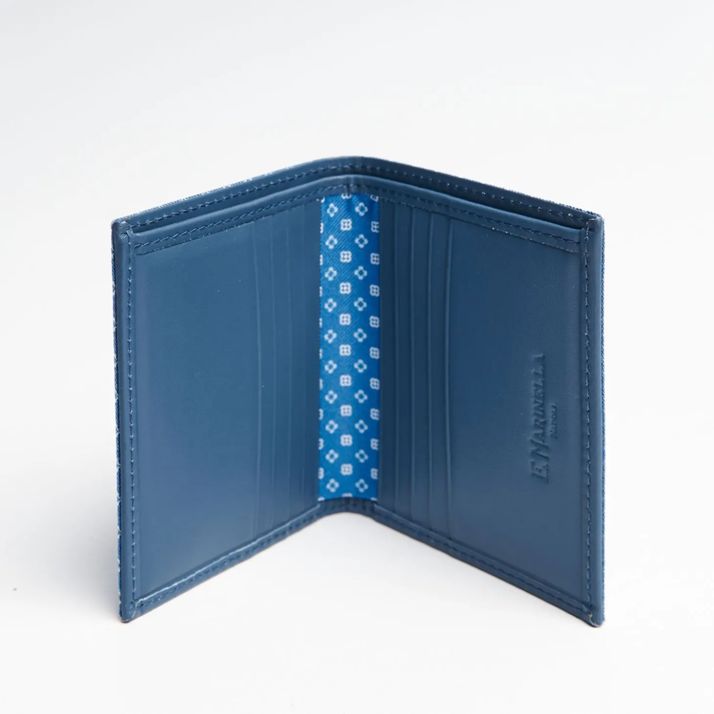 Powder Blue Small Wallet In Silk And Leather