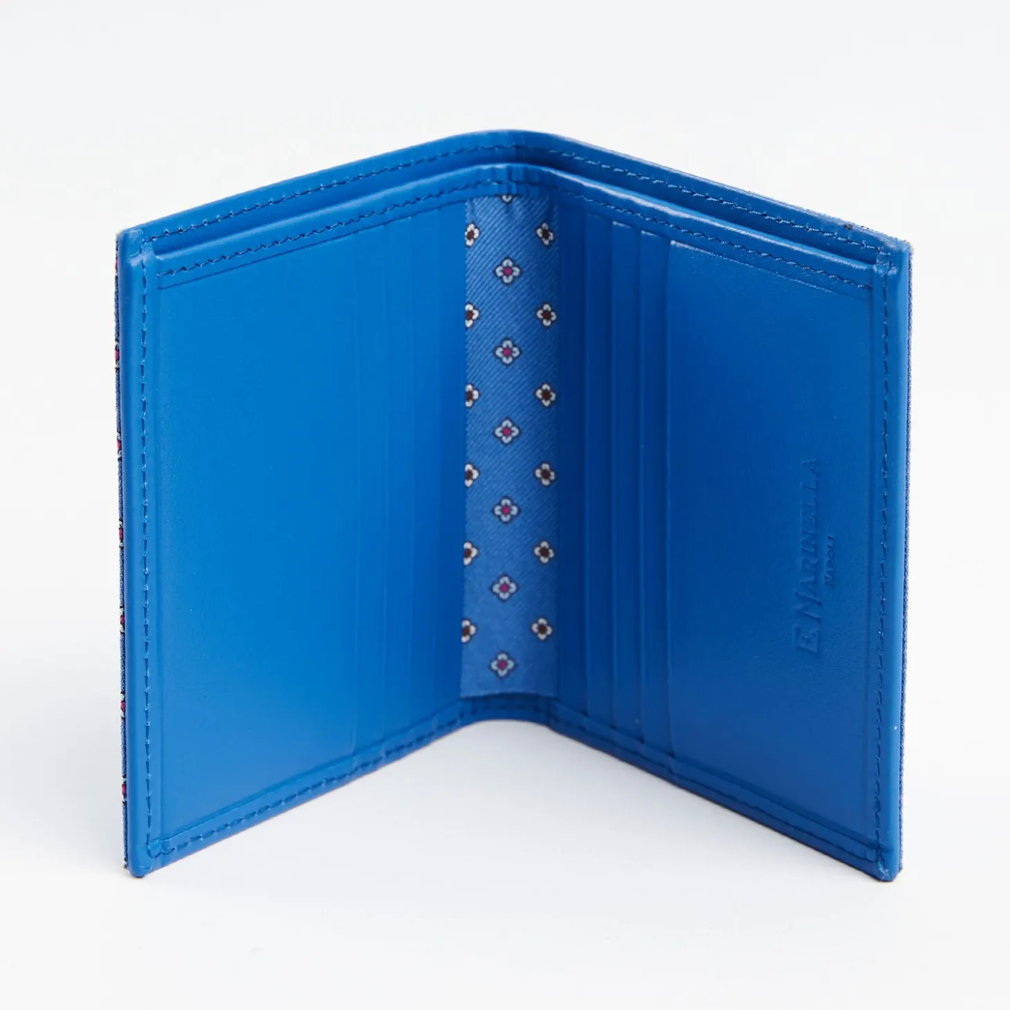 Powder Blue Small Wallet In Silk And Leather