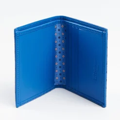Powder Blue Small Wallet In Silk And Leather