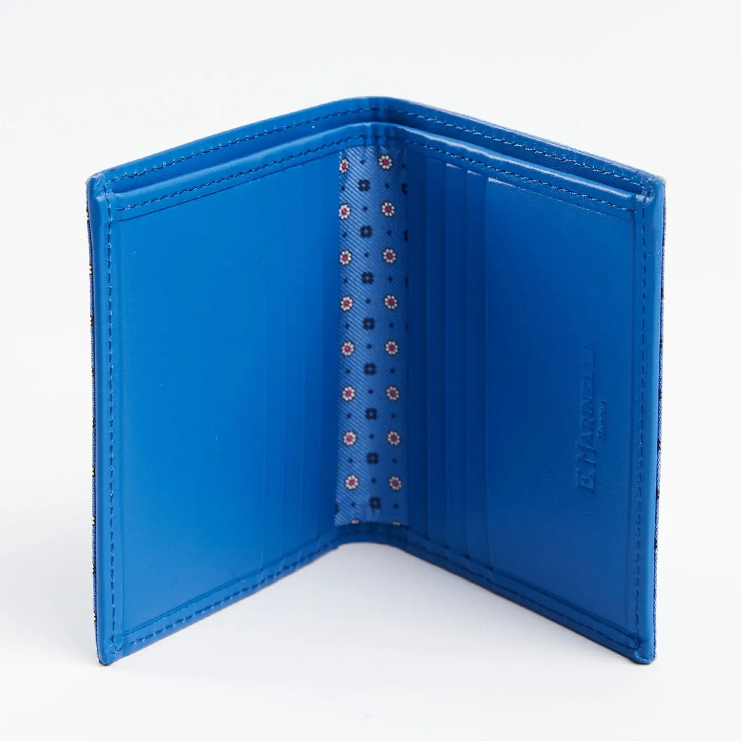 Powder Blue Small Wallet In Silk And Leather