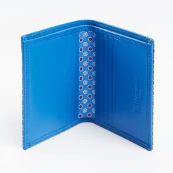Powder Blue Small Wallet In Silk And Leather