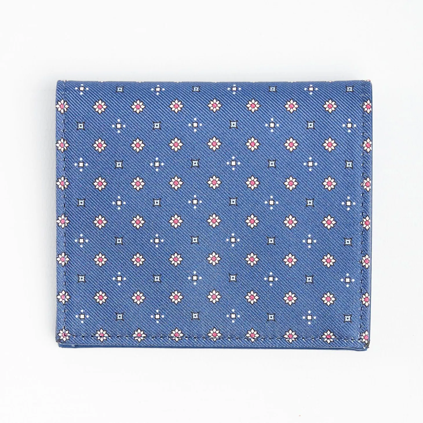 Powder Blue Small Wallet In Silk And Leather