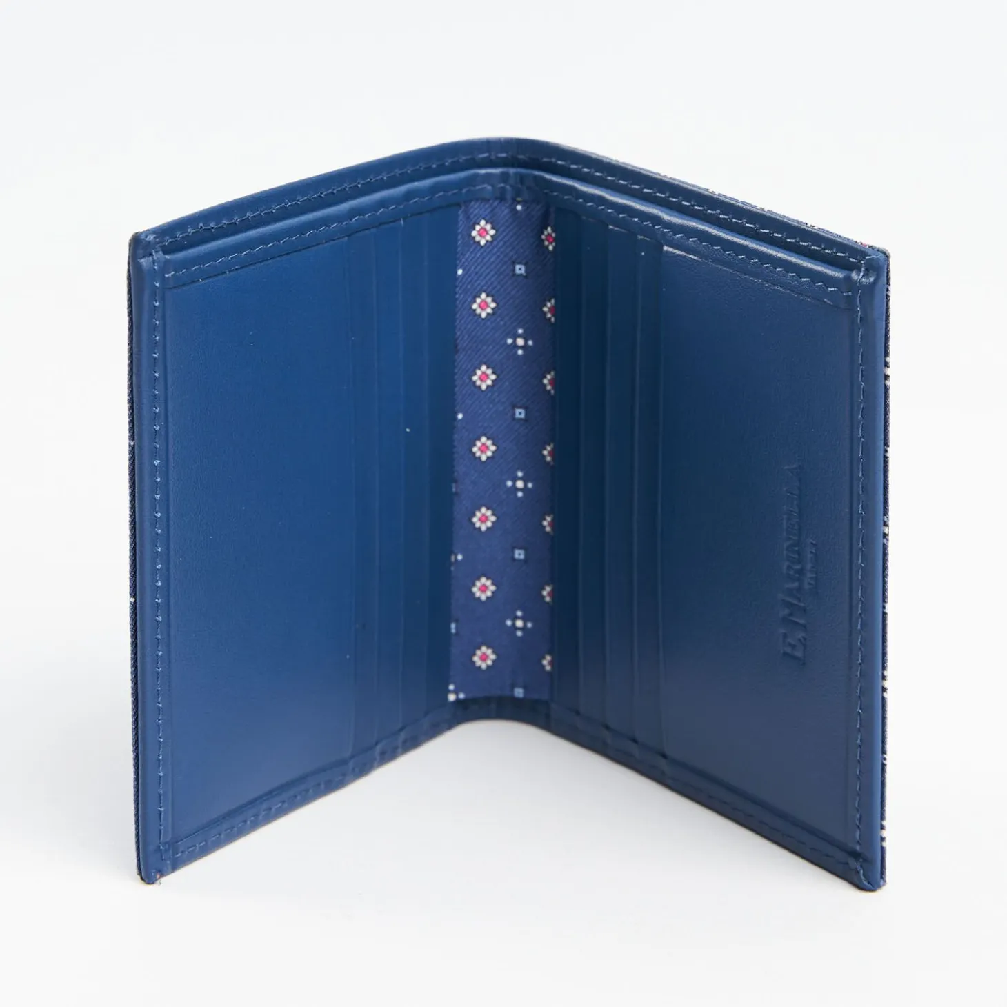 Powder Blue Small Wallet In Silk And Leather