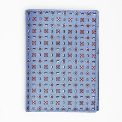 Powder Blue Vertical Wallet In Silk And Leather