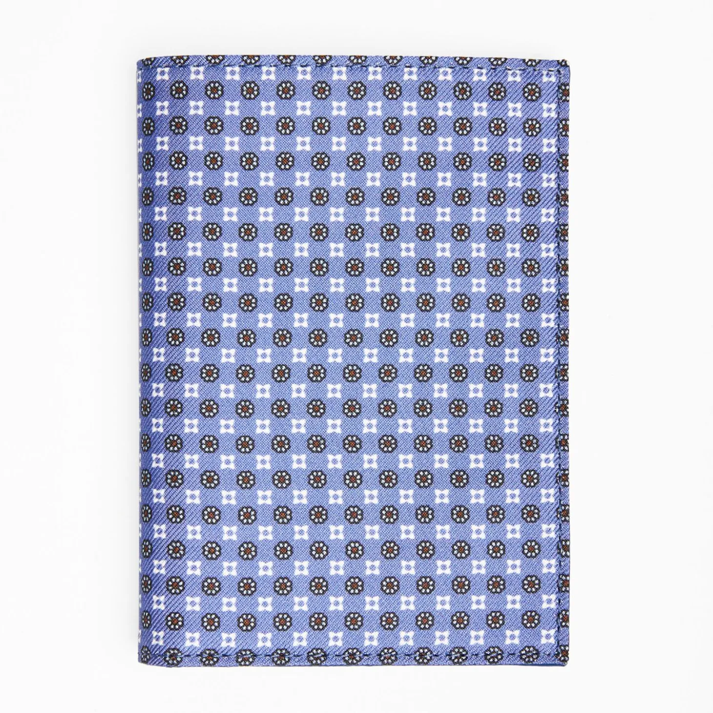 Powder Blue Vertical Wallet In Silk And Leather