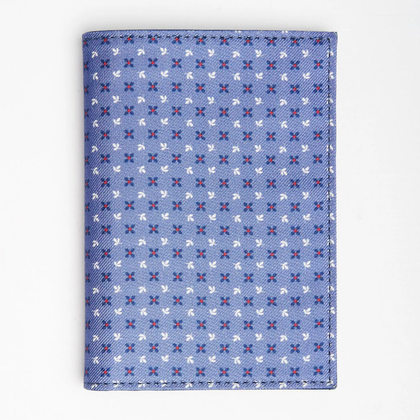 Powder Blue Vertical Wallet In Silk And Leather