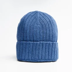 Powder Blue Wool Ribbed Beanie