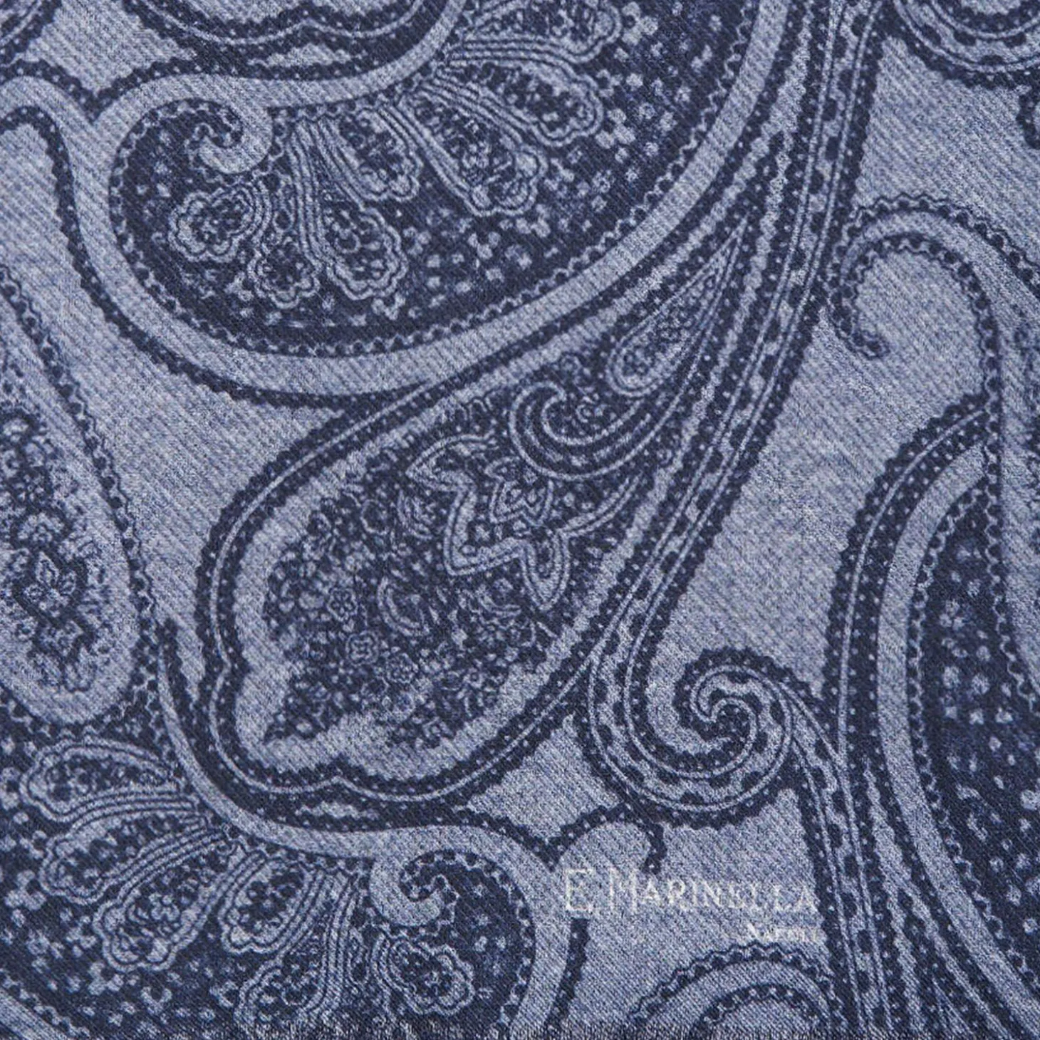 Powder Blue Wool Stole - Paisley Pattern
