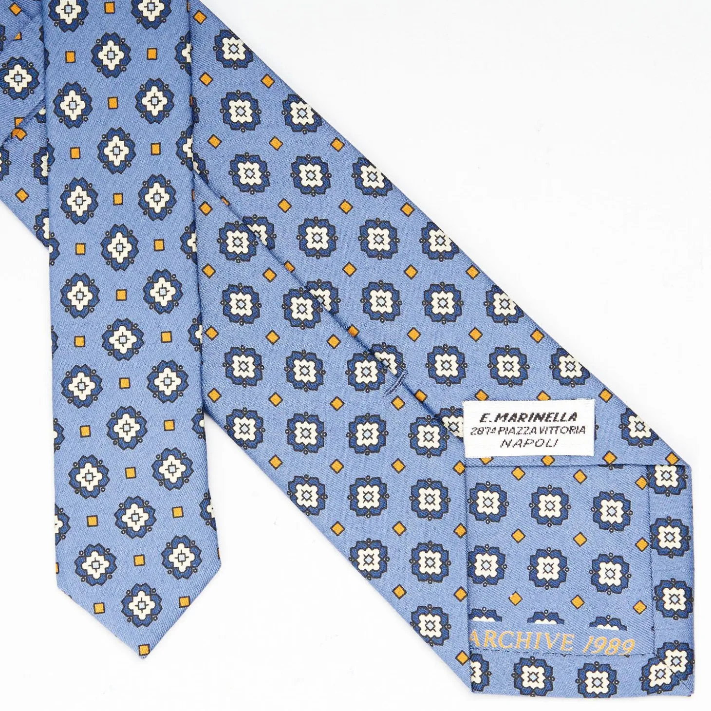 Powser Blue Archivio Collection Silk Tie 1989-03